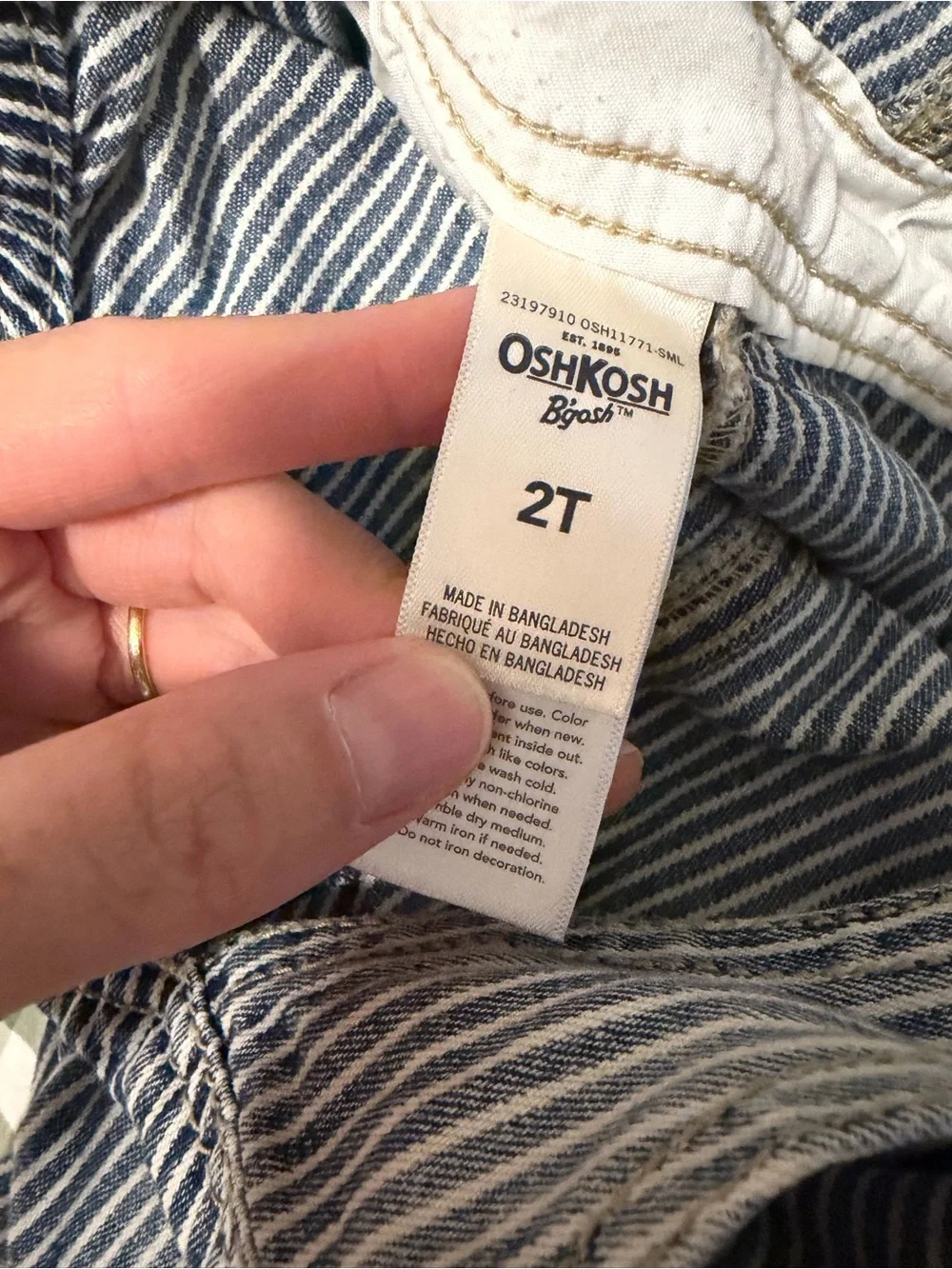 OshKosh B'gosh Blue and White Striped Kids Overalls